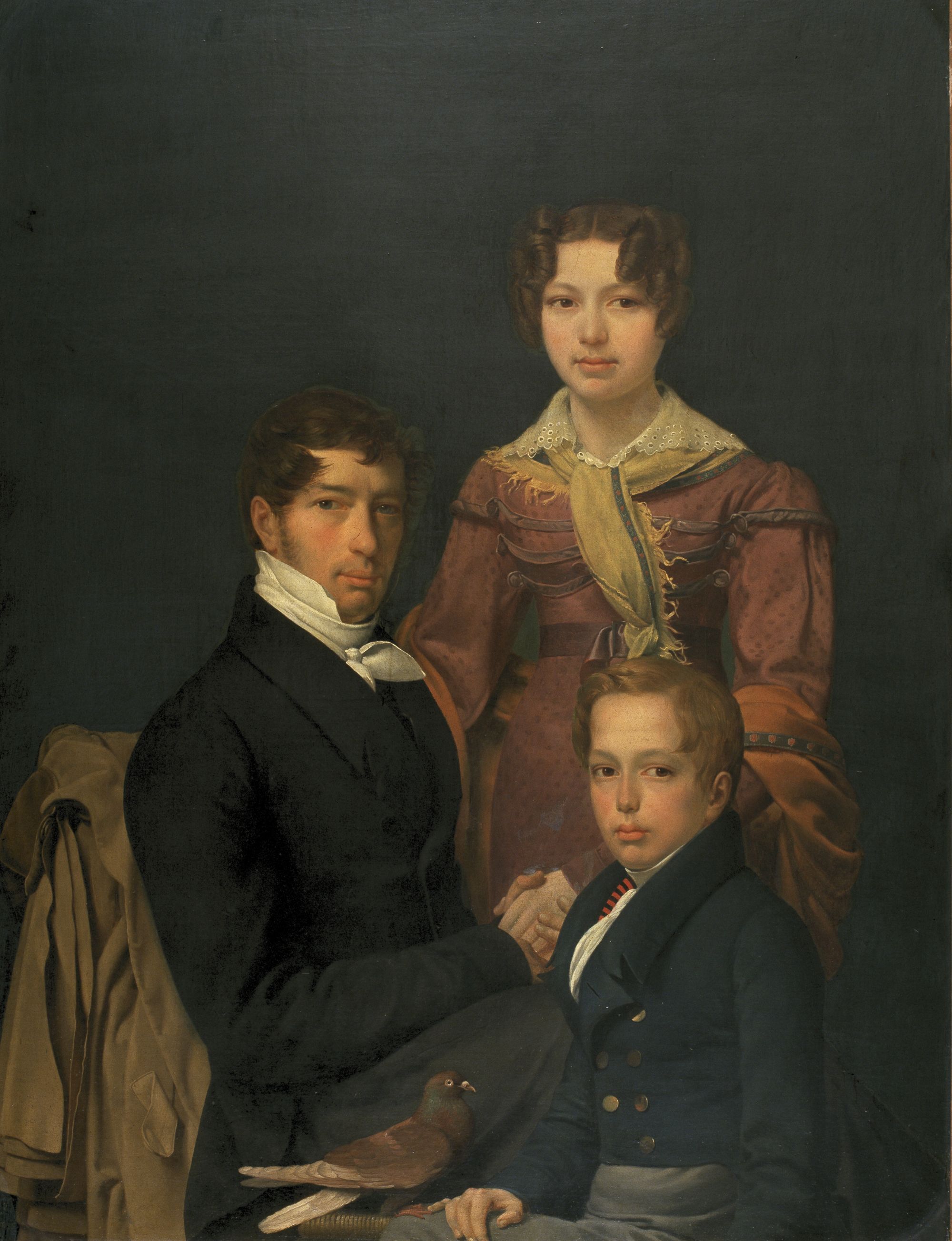 Portrait of Charles Bauwens and his Children Fanny and Georges, 1825 ...